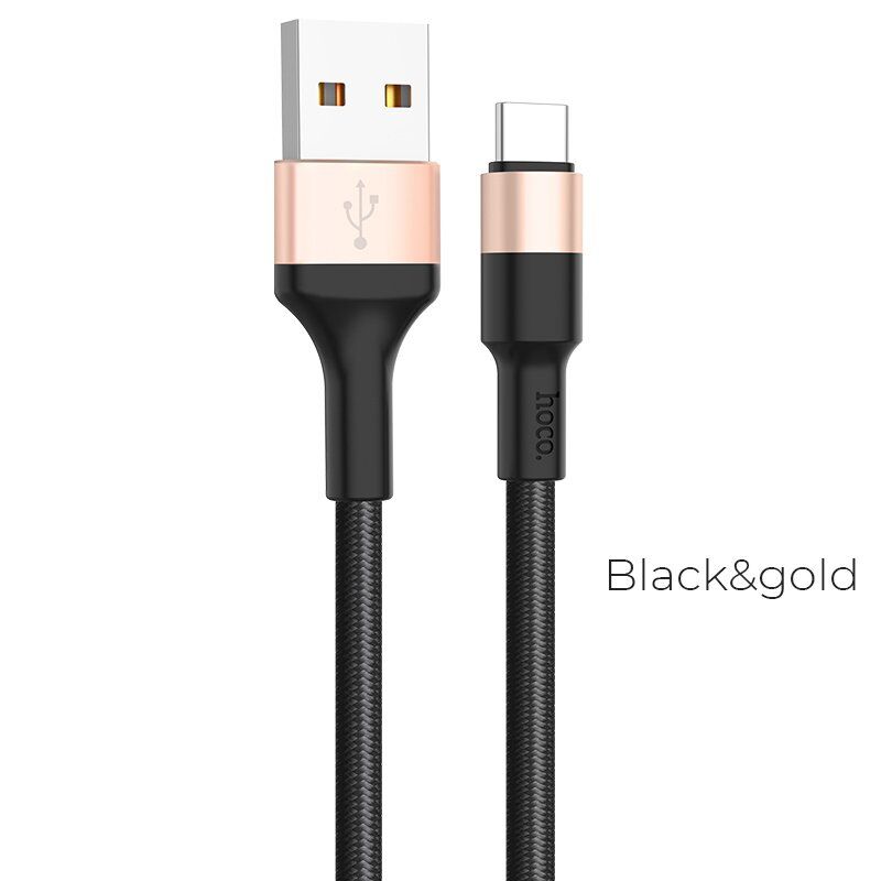 USB-кабель HOCO X26 Xpress USB  -  Type-C 2A, 1 м, чорно-золотий