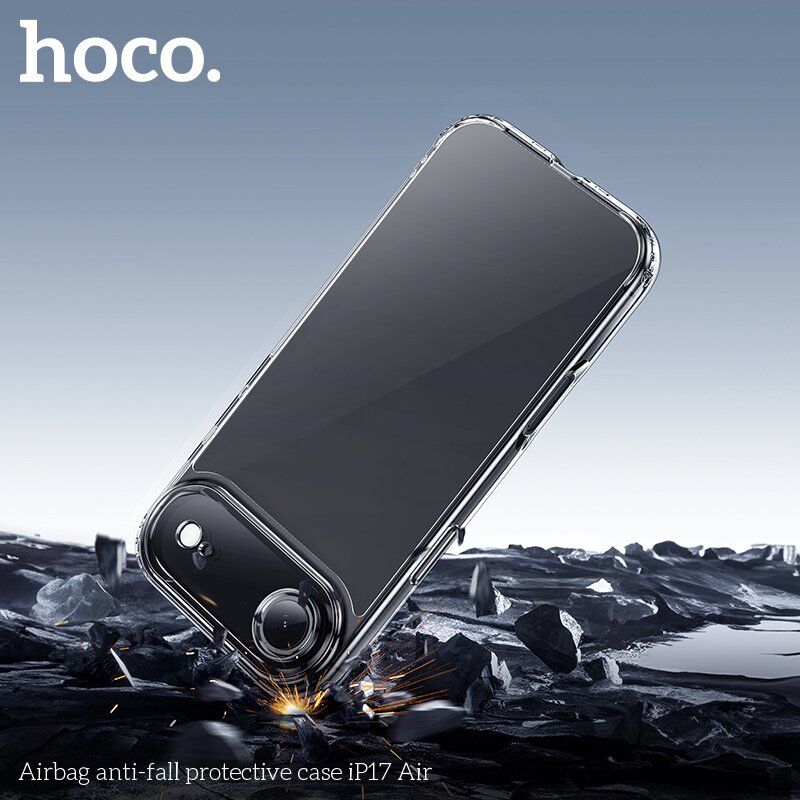 Захисний чохол протиударний HOCO Airbag для APPLE iPhone 17 AIR пластик, прозорий