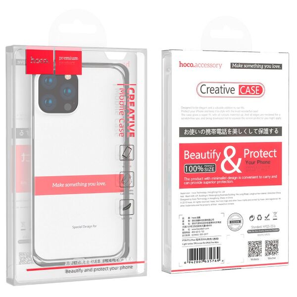 Силіконова накладка HOCO LIGHT SERIES для APPLE iPhone 13 PRO MAX 6,7", чорний