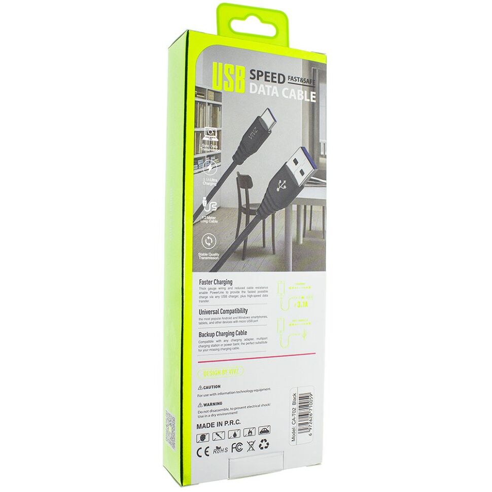 Кабель USB VIVZ CA-T02 Type-C 3.1A