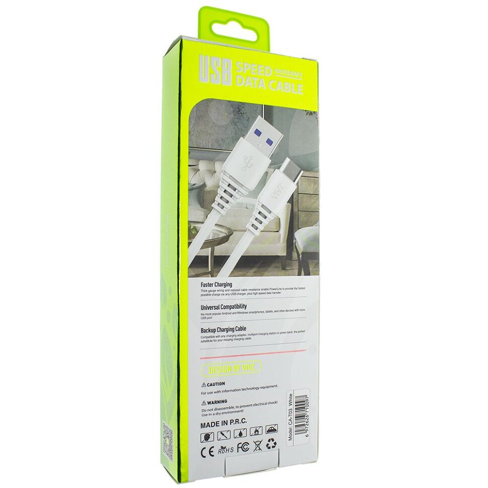Кабель USB VIVZ CA-T03 Type-C 2.4A 1.2m