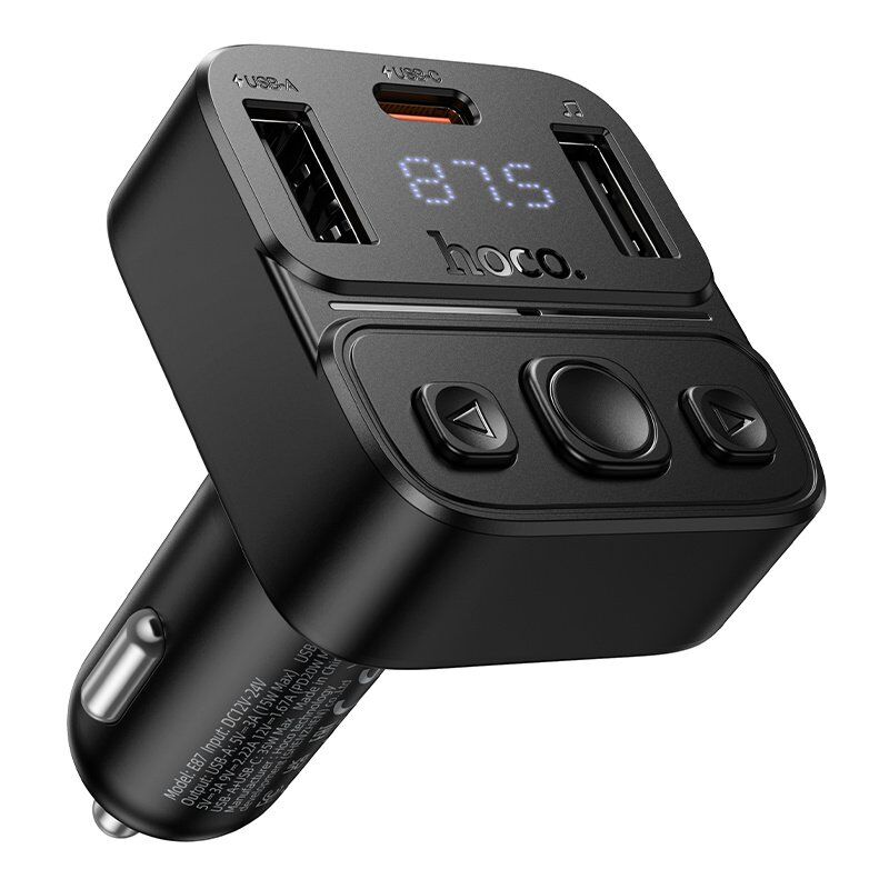 Автомобільний Bluetooth FM-трансмітер HOCO E87 Delta 35W (1A1C)