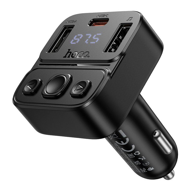 Автомобільний Bluetooth FM-трансмітер HOCO E87 Delta 35W (1A1C)