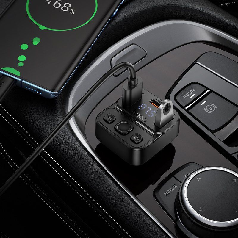 Автомобільний Bluetooth FM-трансмітер HOCO E87 Delta 35W (1A1C)