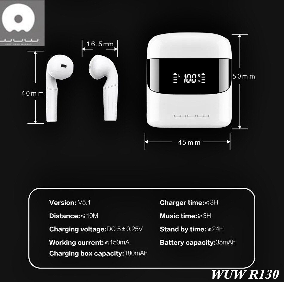 Бездротові навушники WUW R130 TWS Wireless earbuds