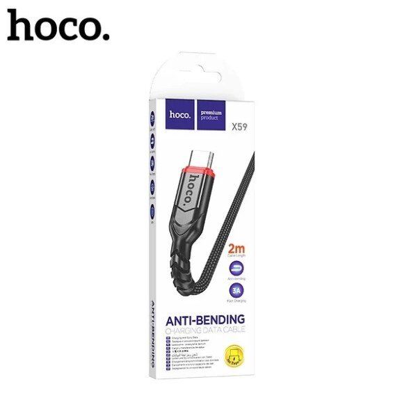 USB кабель HOCO X59 USB - Type-C 2 MЕТРИ ЧОРНИЙ