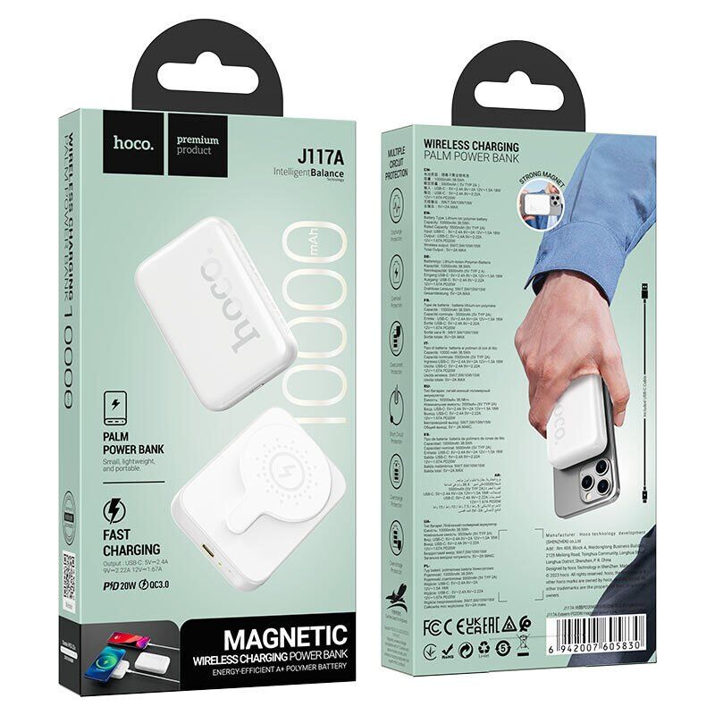 Power Bank HOCO J117A  Esteem PD 20W magnetic 10000 mAh, білий
