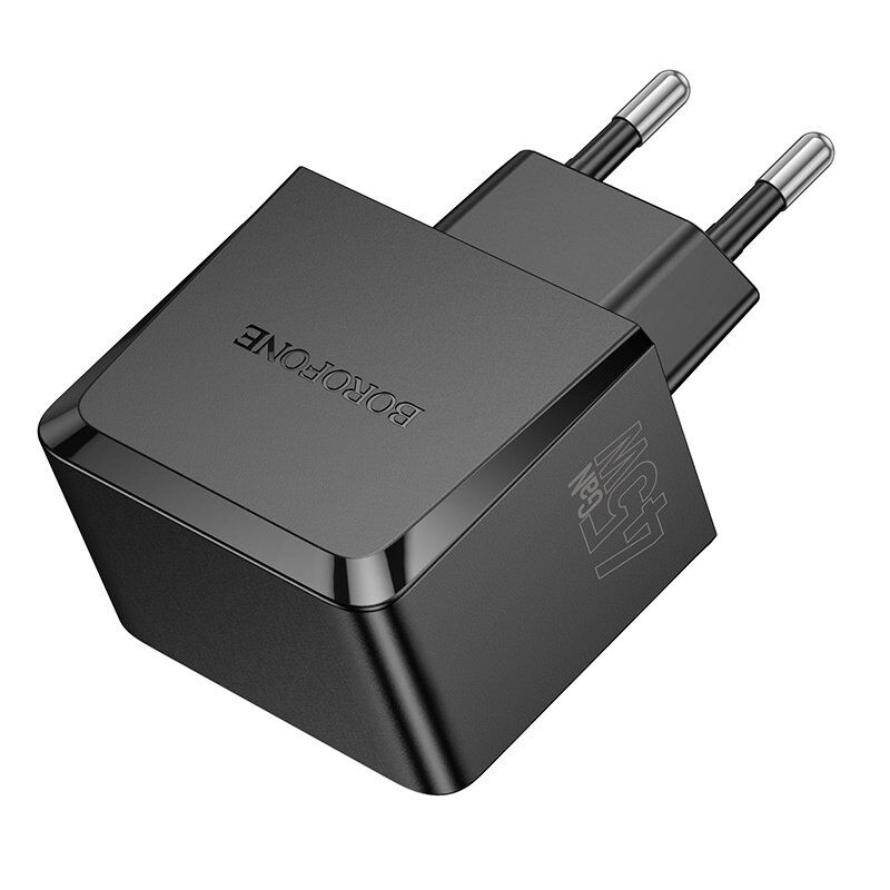 Мережевий зарядний пристрій BOROFONE BAS62A 2 TYPE-C PD 45W, чорний