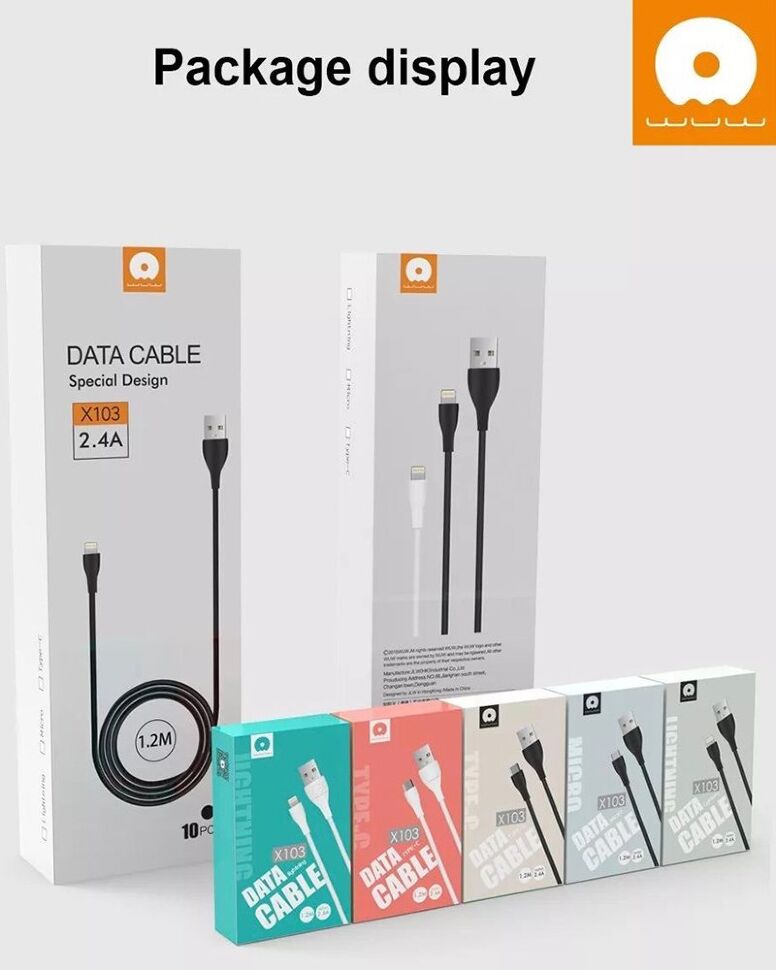 Кабель USB WUW X103 Type-C 2,4A