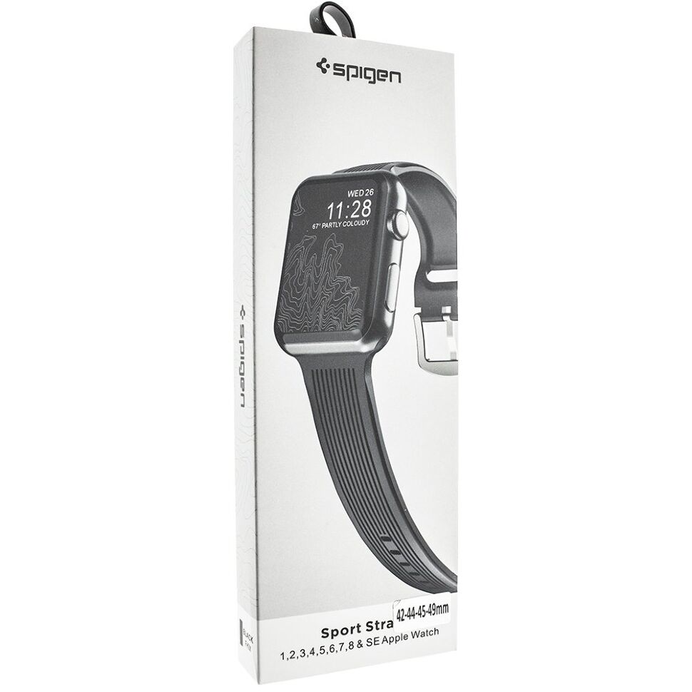 Ремінець силіконовий SPIGEN SP-05 APPLE WATCH 42мм | 44мм | 45мм | 49мм ЧОРНИЙ