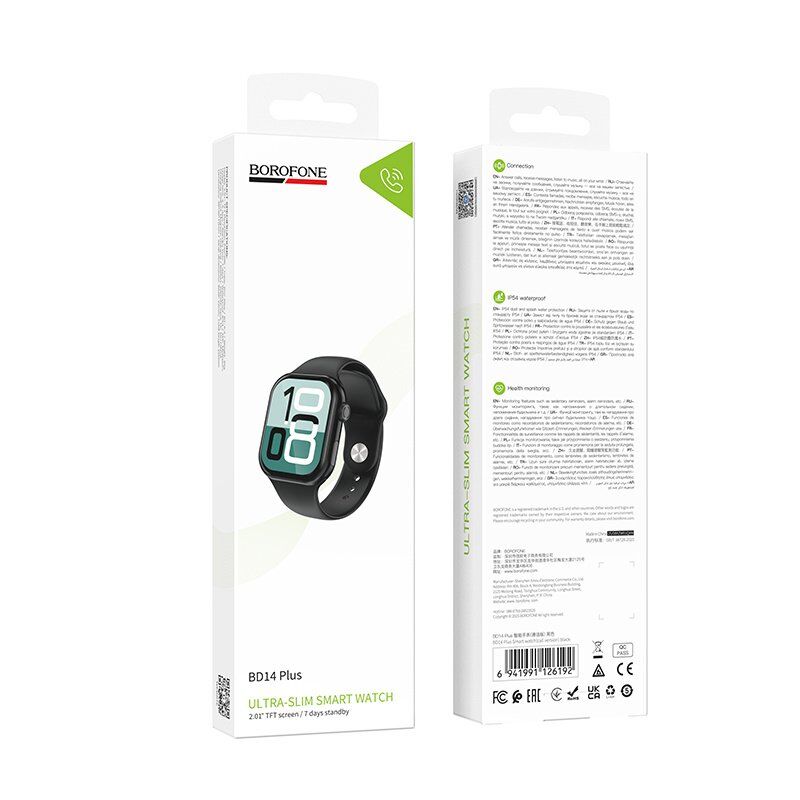 Смарт-годинник Borofone BD14 Plus Smart Sports Watch (Call Version), чорний