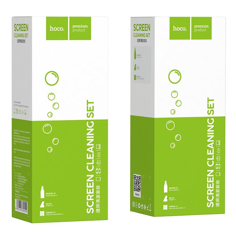 Комплект очищення екрану телефону HOCO CLEANING KIT (рідина + серветки + шпатель)