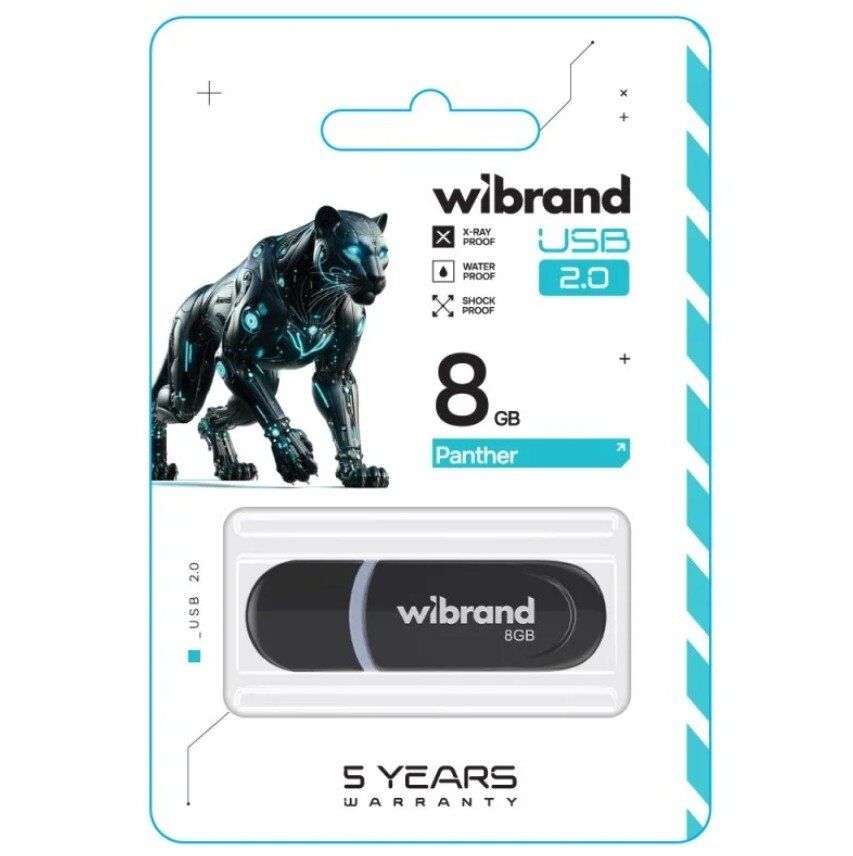 USB 2.0 WIBRAND PANTHER 8Gb BLACK