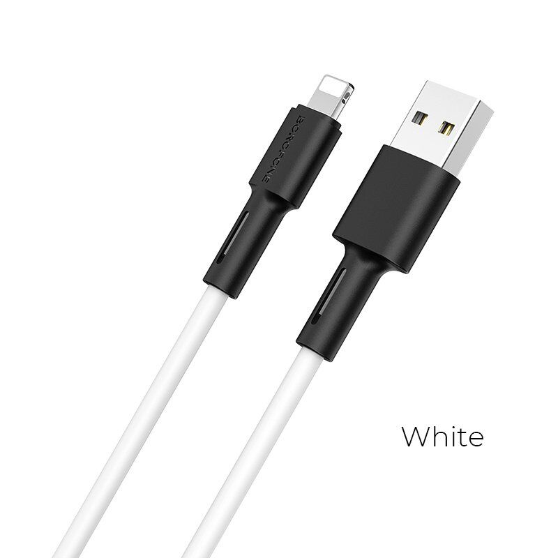 USB кабель BOROFONE BX31 Soft silicone charging data USB - Lightning, білий