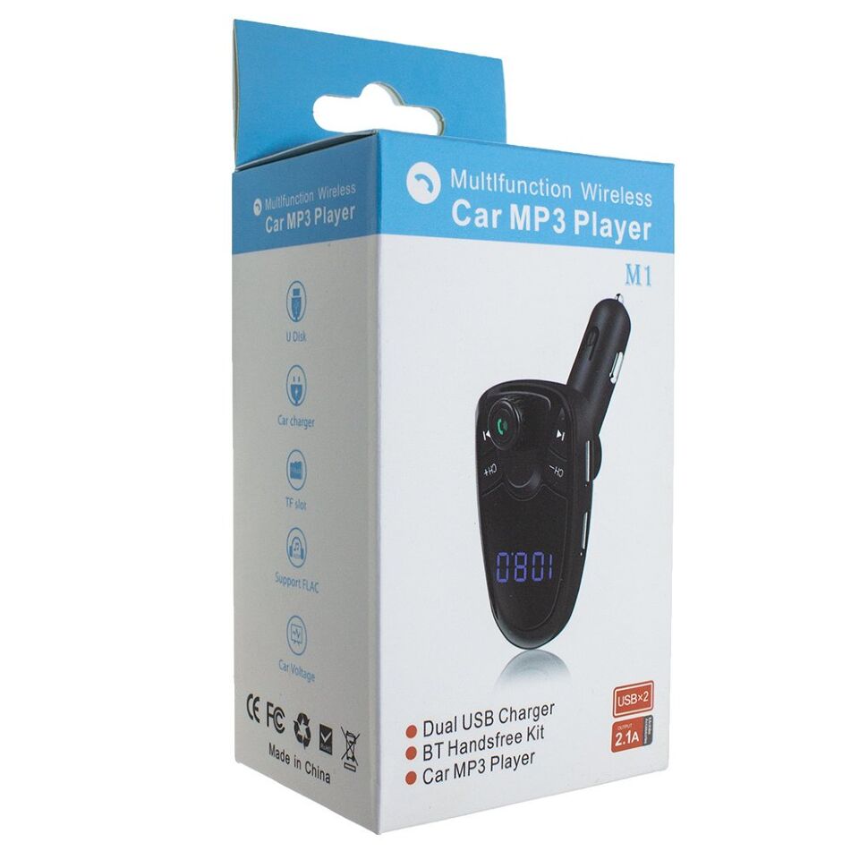FM Модулятор M1 Bluetooth / гучномовець ЧОРНО-СИНІЙ