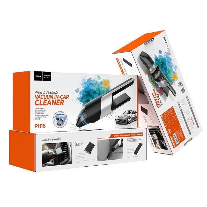 Автомобільний пилисос HOCO PH16 Azure portable vacuum car cleaner, BLACK SILVER