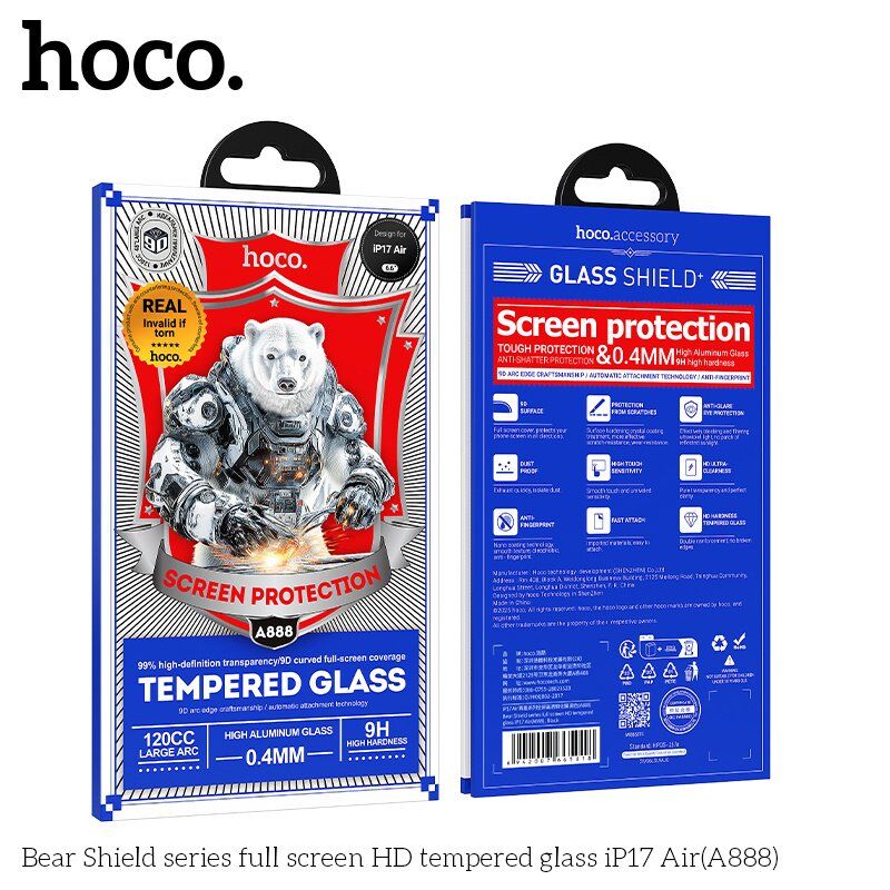 Скло для телефону HOCO A888 Bear Shield HD APPLE iPhone 17 AIR