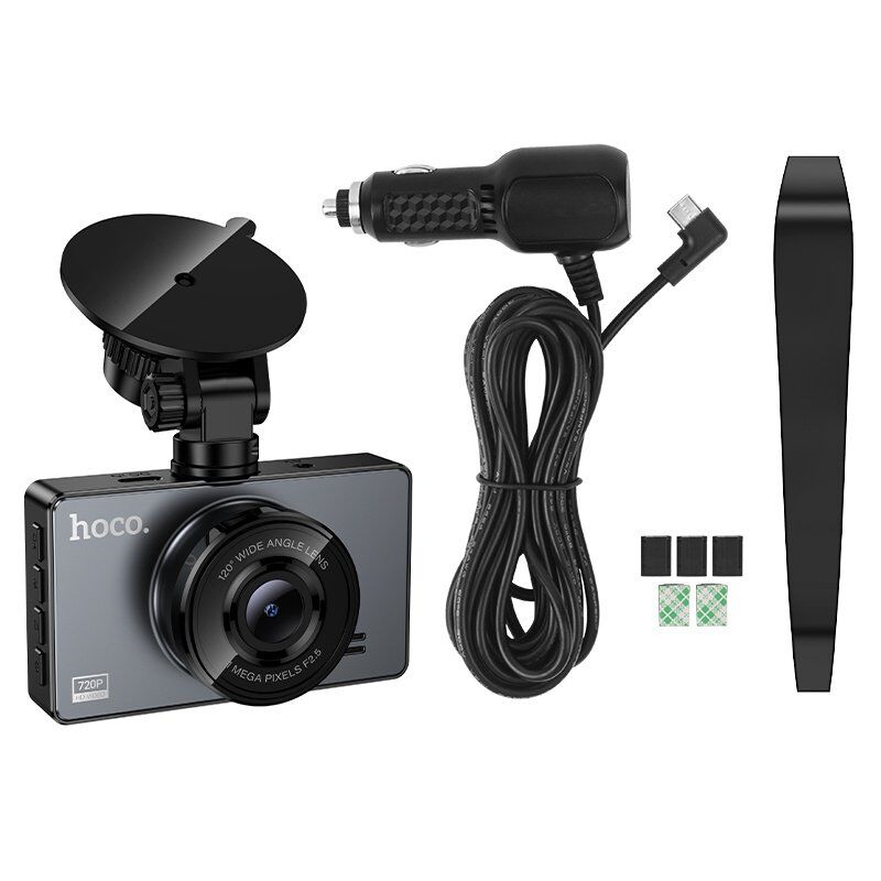 Автомобільний відеореєстратор HOCO DV14 3" IPS, 720P (Metal Gray)