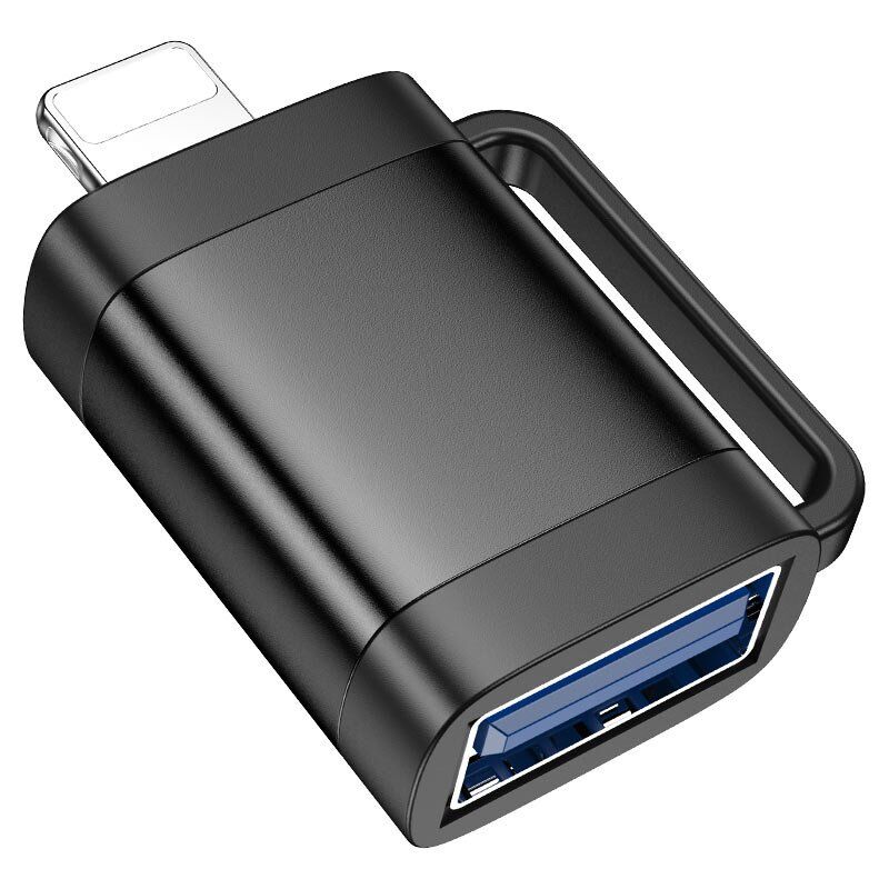 Адаптер HOCO UA31A OTG Lightning (папа) - USB (мама), чорний