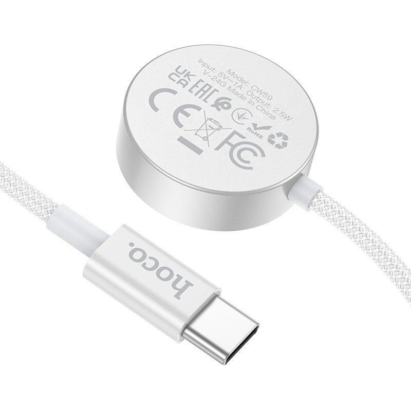 Бездротовий зарядний пристрій HOCO CW59 для Apple Watch / Samsung Watch, білий