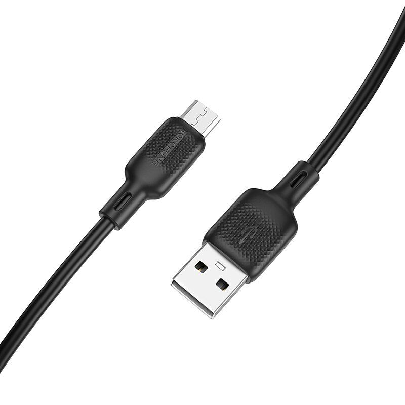 USB кабель BOROFONE BX113 USB - micro SILICONE, 2.4A, 3 метри, чорний