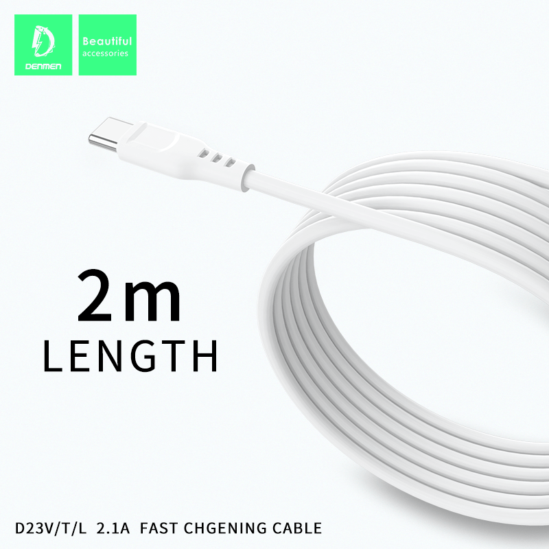 Кабель USB Denmen D23T USB - Type-C (2.1A) 2 метри