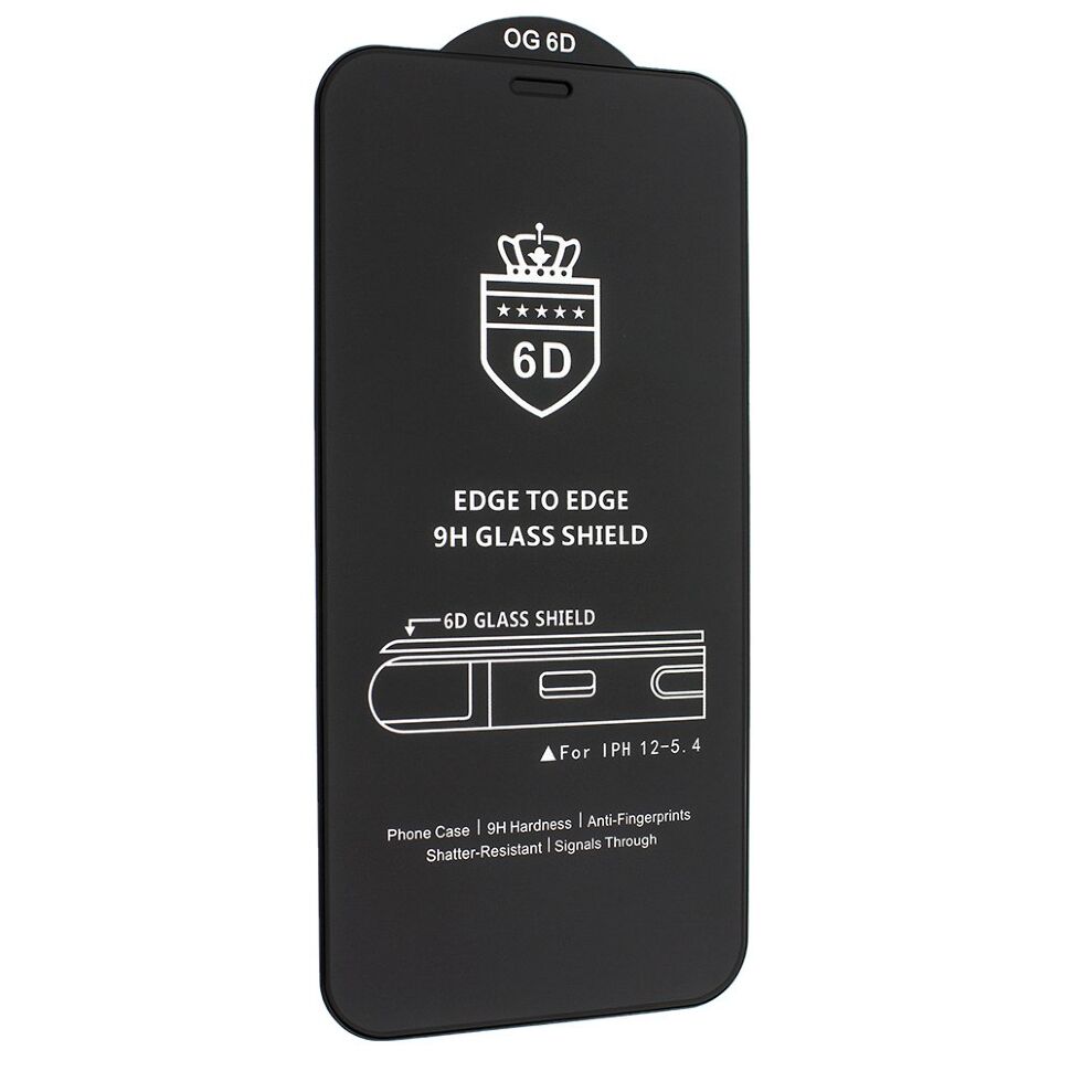 Захисне скло 6D для APPLE IPHONE 12 mini 5,4" ЧОРНИЙ
