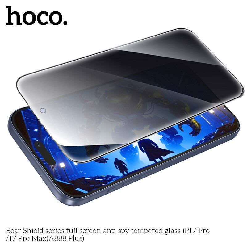 Скло для телефону HOCO A888 Plus Bear Shield anti spy APPLE iPhone 17 PRO