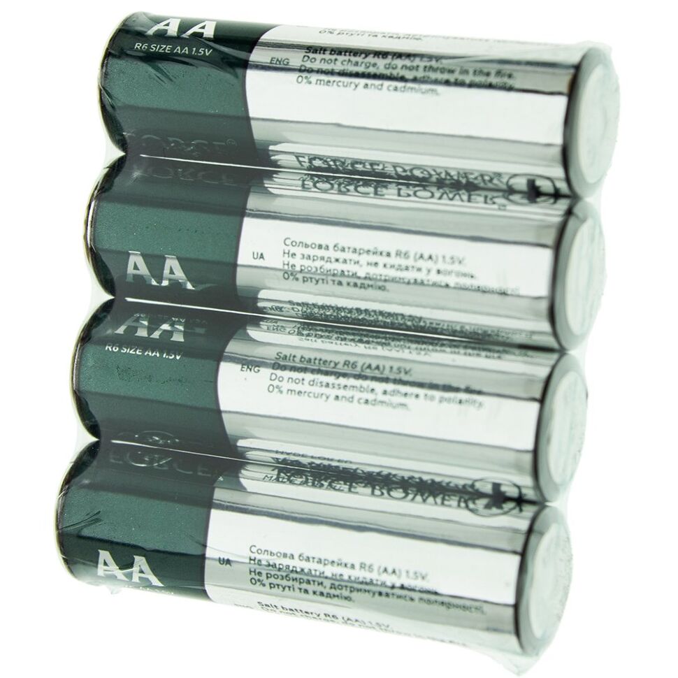 Батарейка AA сольова FORCE POWER HEAVY DUTY R6 1.5V, 4 штуки