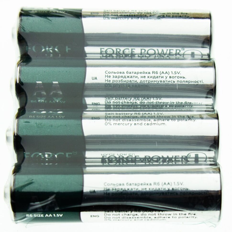 Батарейка AA сольова FORCE POWER HEAVY DUTY R6 1.5V, 4 штуки