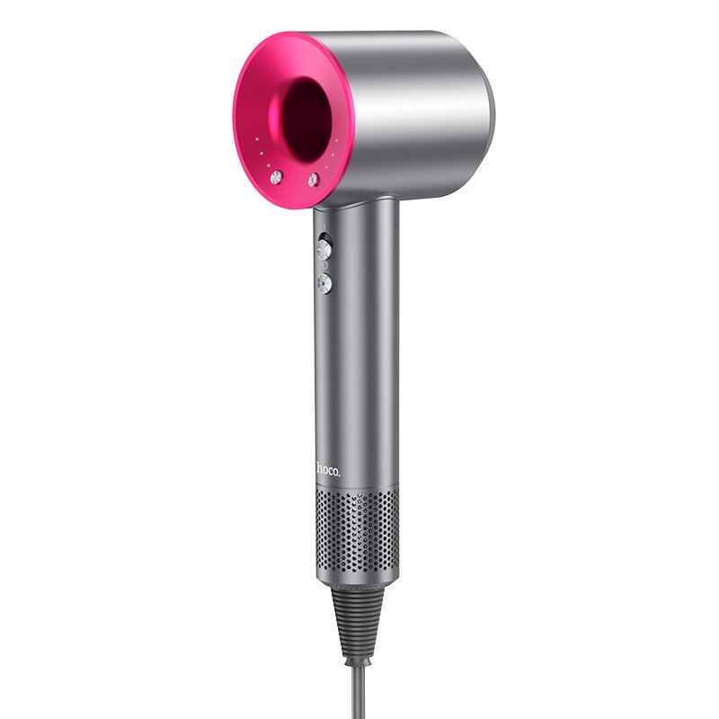 Високошвидкісний фен HOCO DAR31 Wave 1500W з негативною іонізацією, 5 насадок, Rose Red