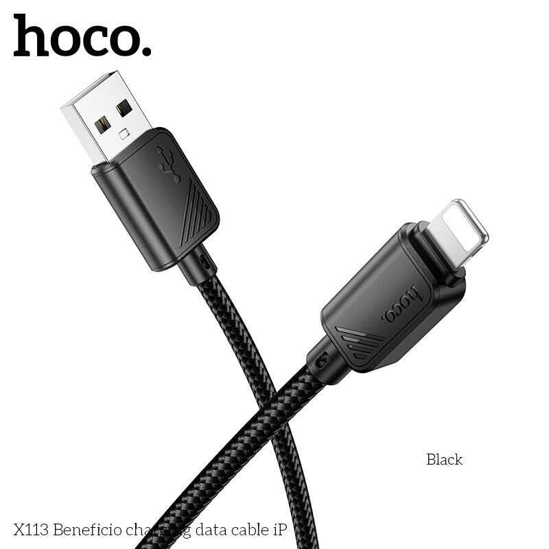 USB кабель HOCO X113 USB - Lightning, 1 метр, чорний