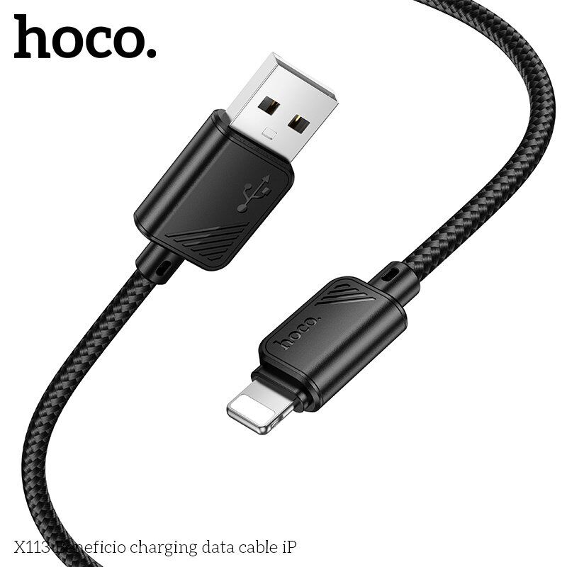 USB кабель HOCO X113 USB - Lightning, 1 метр, чорний