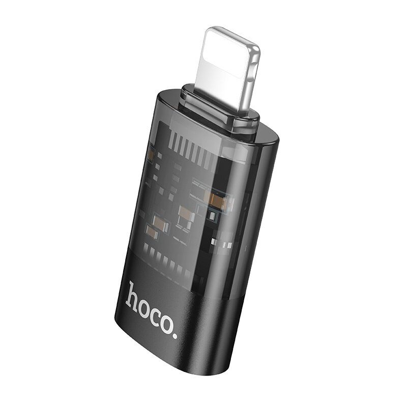 OTG-адаптер HOCO UA36A Lightning (папа) - Type-C (мама), чорний