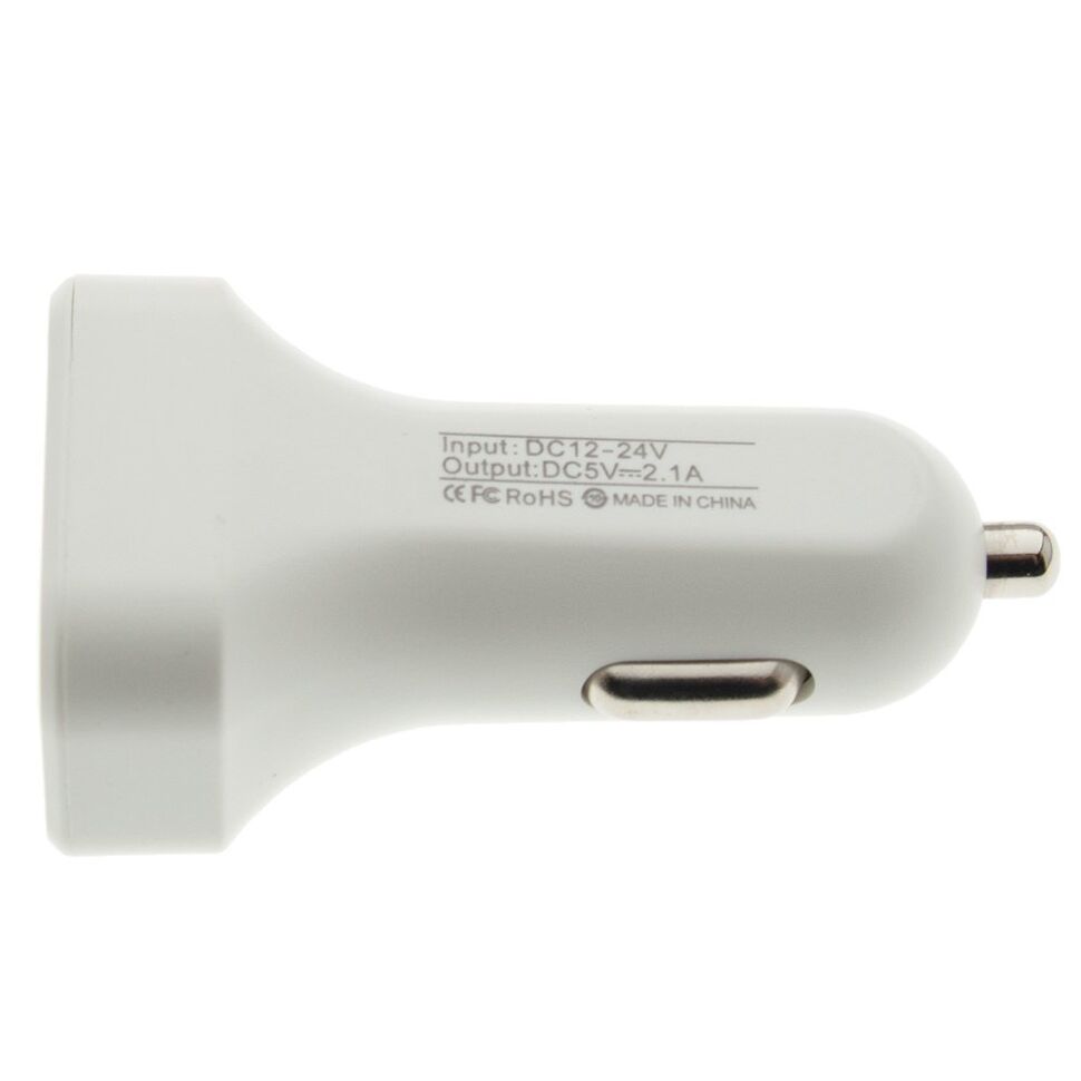 Автомобільний зарядний пристрій WUW C70 2 USB 2.1A БІЛИЙ (20)
