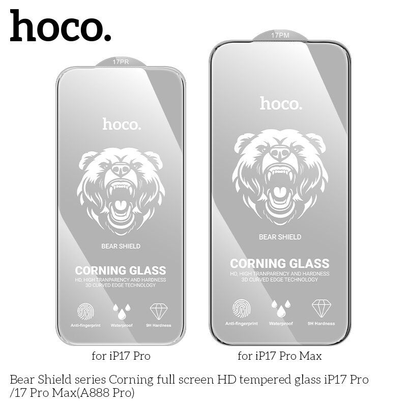 Захисне скло HOCO A888 Pro Bear Shield Corning HD для телефону APPLE iPhone 17 PRO
