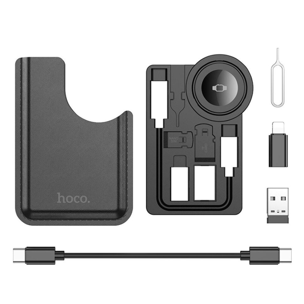 Бездротовий зарядний пристрій HOCO CW58 Multi-Functional Watch Wireless Charger для Apple Watch, чорний