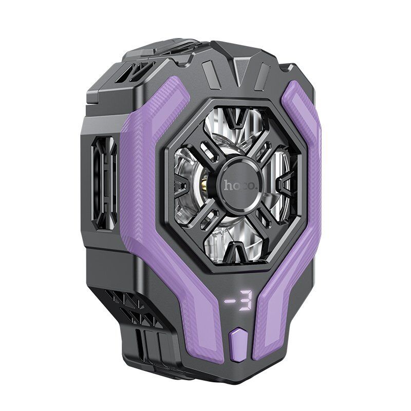 Охолоджувач для смартфона HOCO GM26 Fast Cooling Mobile Phone Cooler з підсвіткою, чорний/фіолетовий