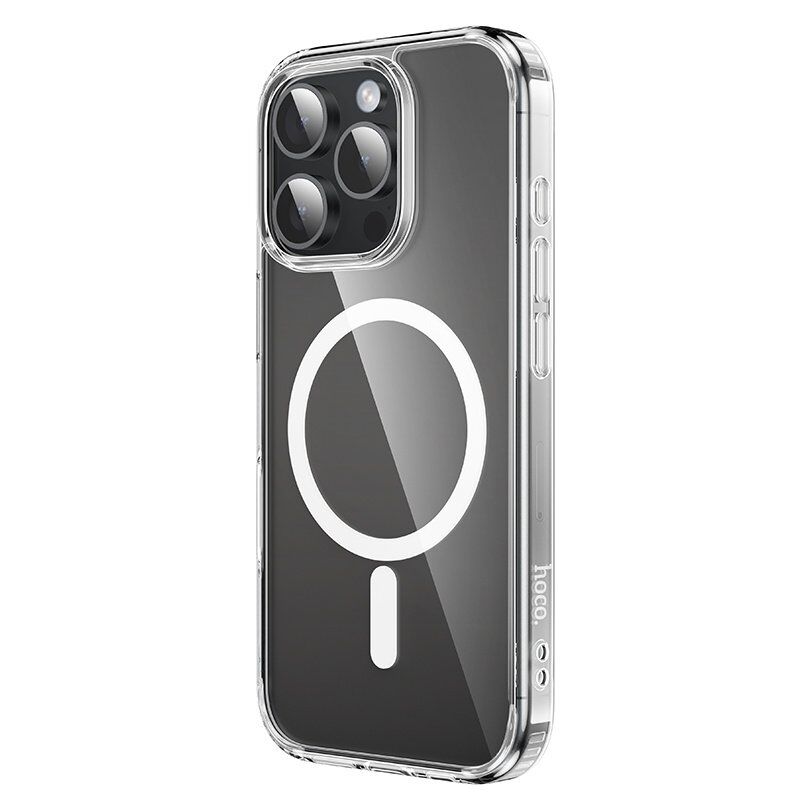 Силіконова накладка HOCO протиударна з MagSafe для APPLE iPhone 15 PLUS 6,7", прозорий
