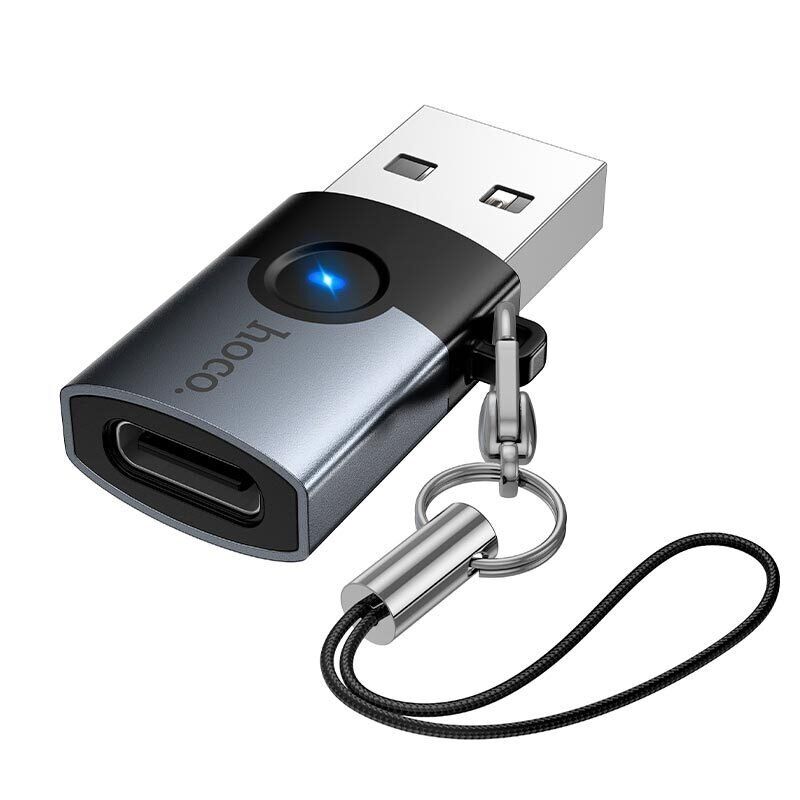 OTG-адаптер HOCO UA46B Type-C (папа) - USB 3.0 (мама), чорний