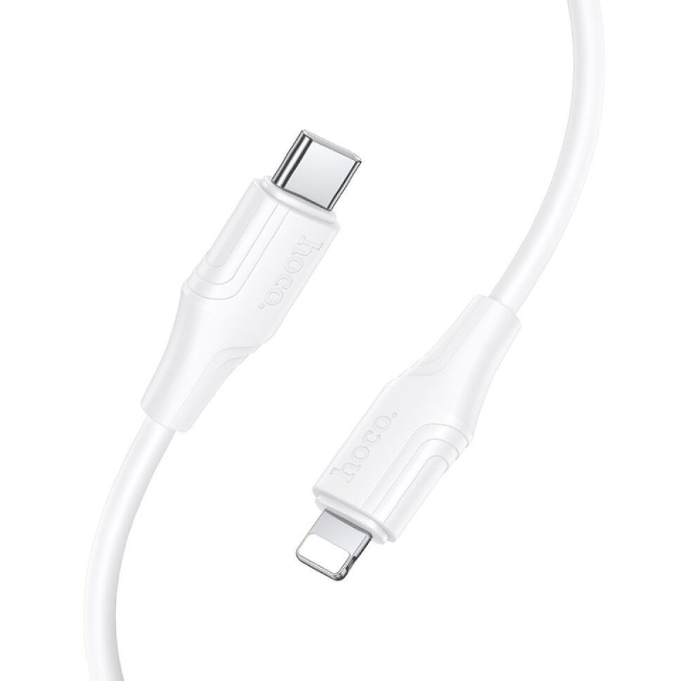 USB-C кабель HOCO X124 Silicone Type-C - Lightning 27W, білий