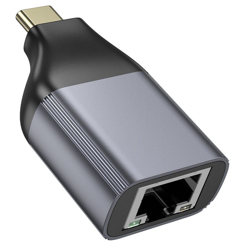 Перехідник HOCO UA35 Type-C - RJ45, сірий