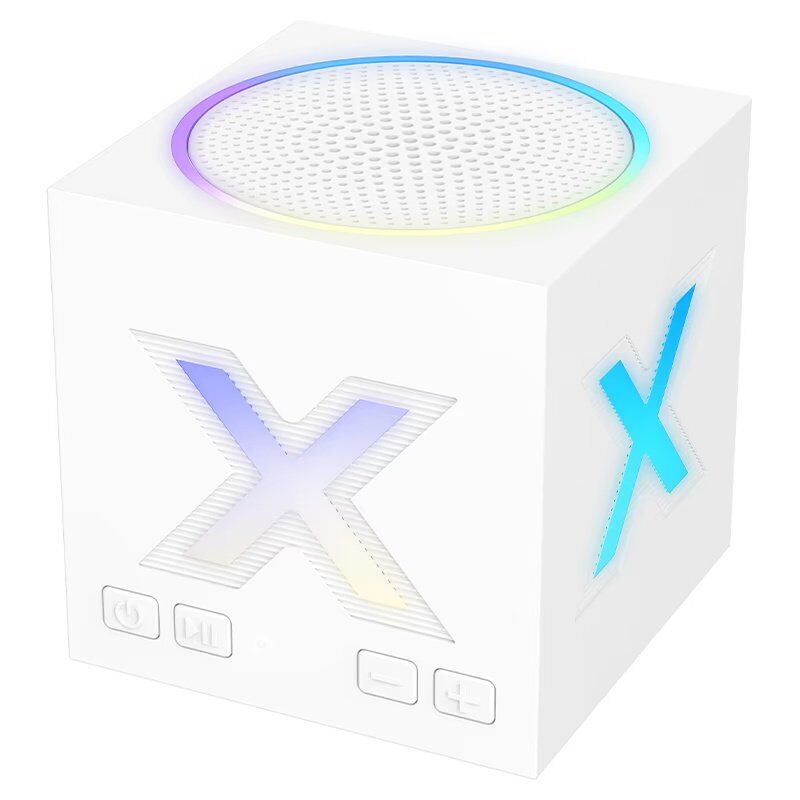 Бездротова колонка BOROFONE BR101 Rubik Bluetooth 5.4, 5 Вт, RGB-підсвічування, біла