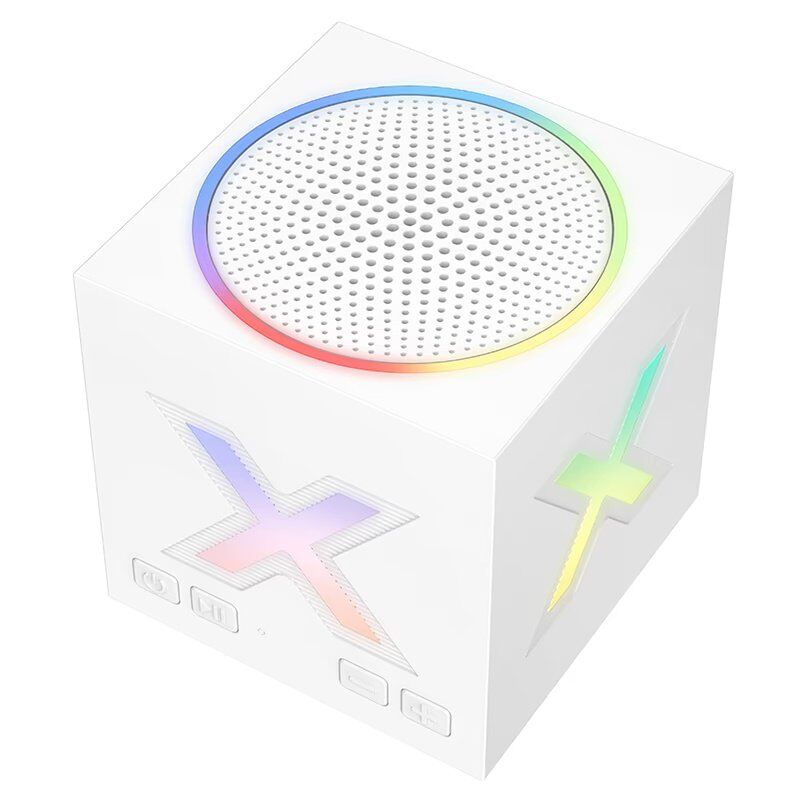 Бездротова колонка BOROFONE BR101 Rubik Bluetooth 5.4, 5 Вт, RGB-підсвічування, біла