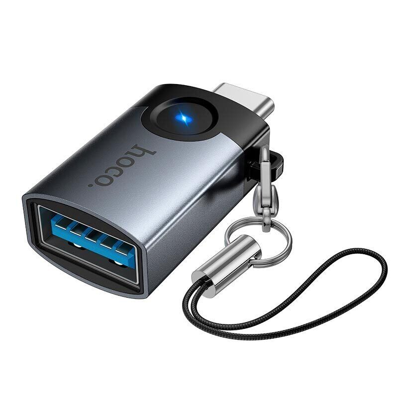 OTG-адаптер HOCO UA46C USB (папа) - Type-C (мама), чорний