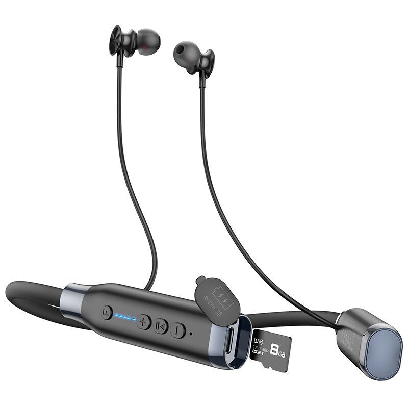 Бездротова гарнітура HOCO ES62 Pretty Bluetooth 5.3 з шийним ободом і підтримкою TF-картки, чорна