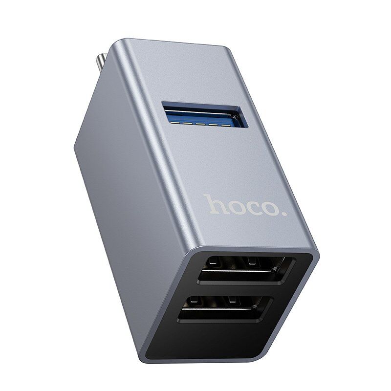 USB HUB HOCO HB54A 3in1 (Type-C to USB2.0*2+USB3.0) (сірий)