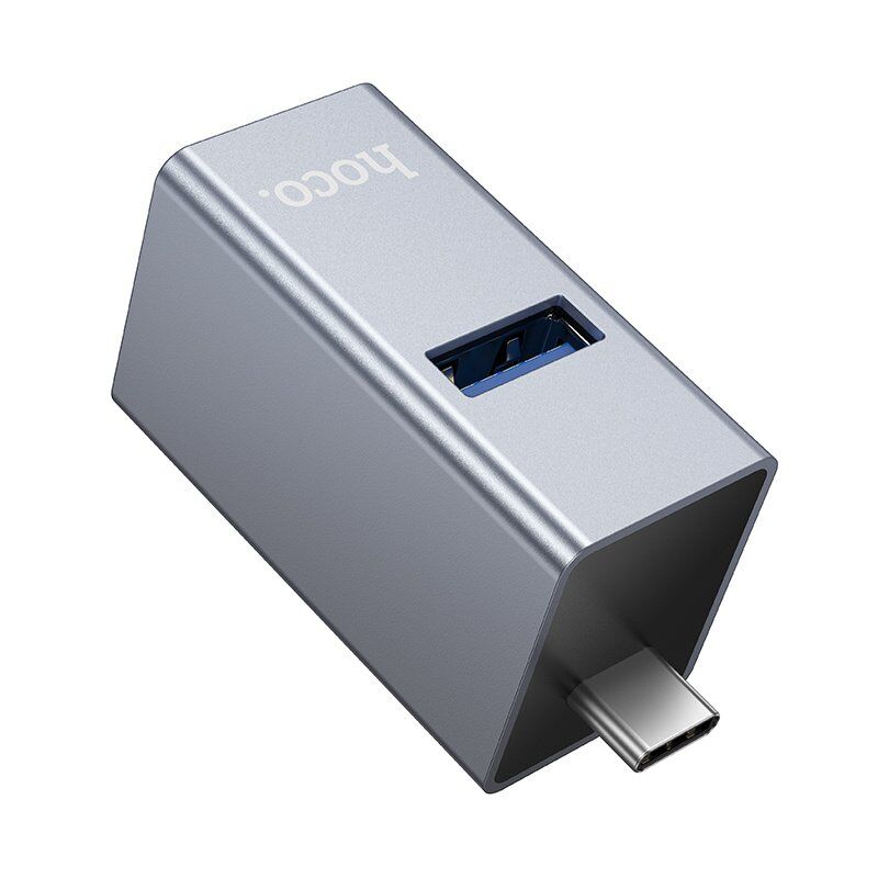 USB HUB HOCO HB54A 3in1 (Type-C to USB2.0*2+USB3.0) (сірий)