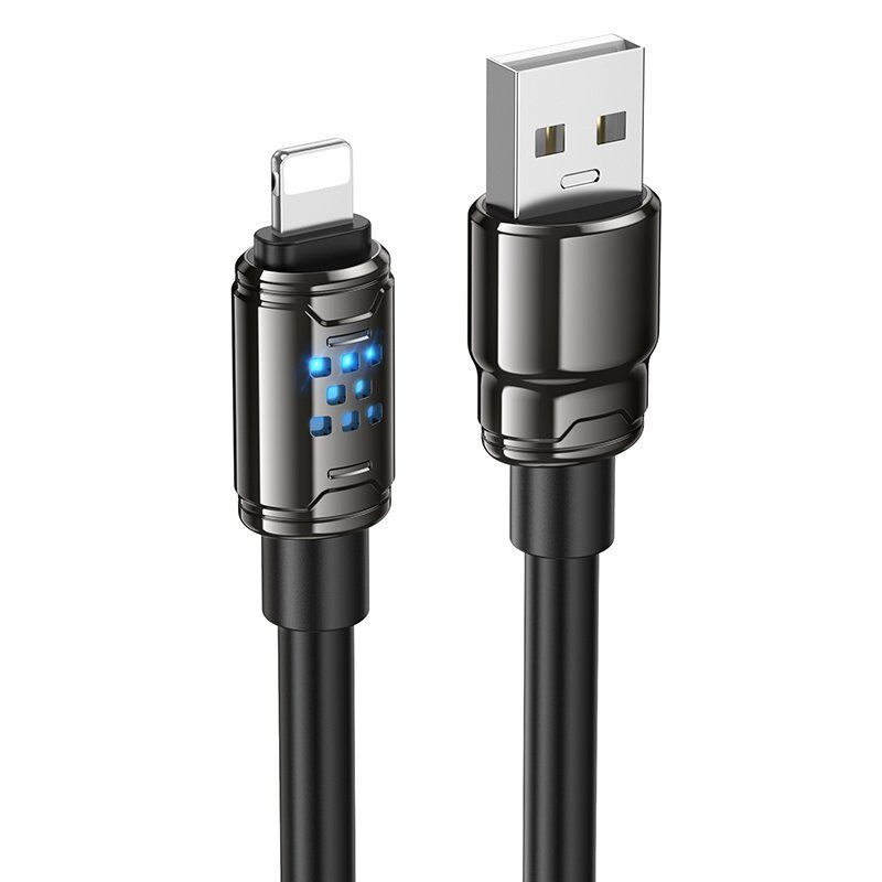 USB кабель HOCO U143 USB - Lightning, 1 метр, чорний