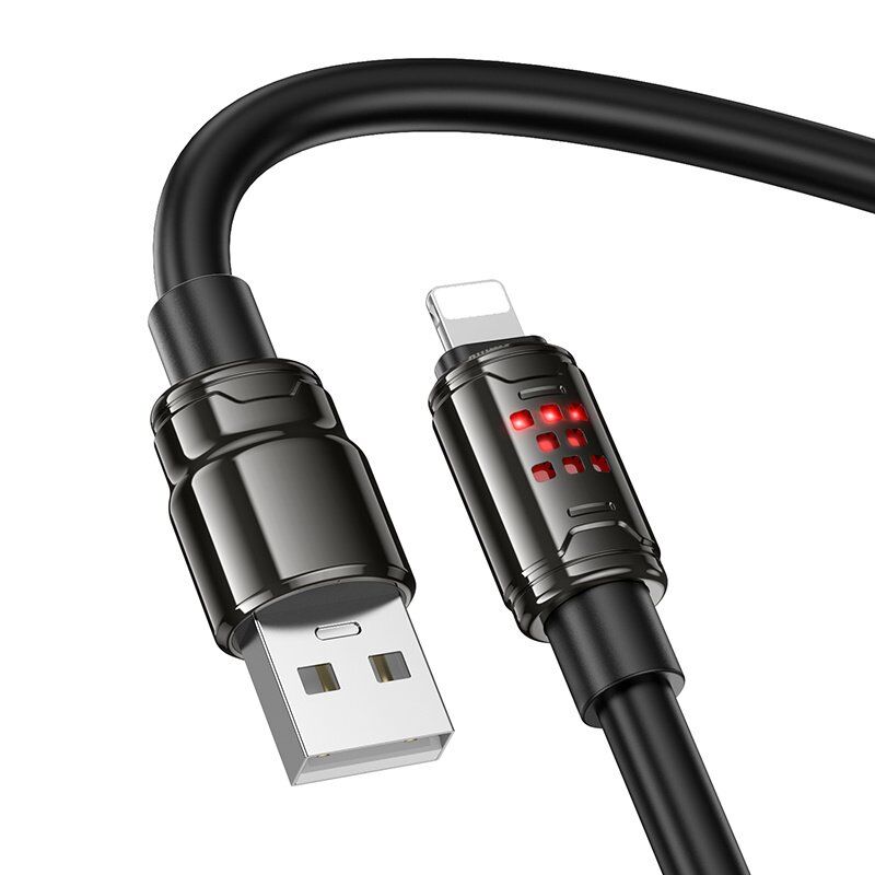 USB кабель HOCO U143 USB - Lightning, 1 метр, чорний